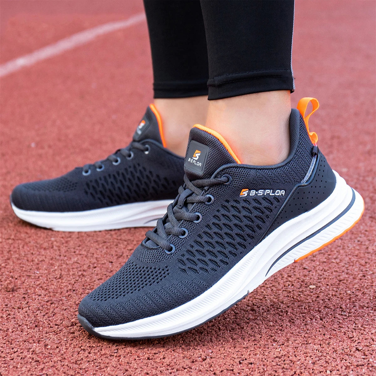 Ténis de corrida para homem Baasploa – Ténis casuais de malha, leves e de design, para corrida, respiráveis, com atacadores, para caminhada desportiva