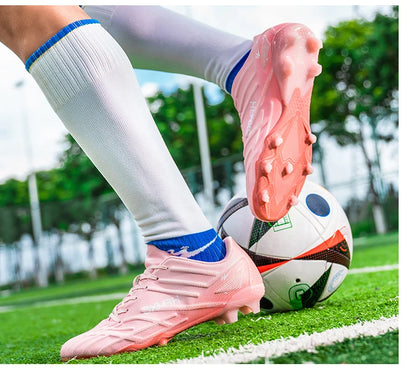 Double Star Adult Youth AG Soccer Cleats Non Slip Durable Artificial Natural Grass Football Shoes for Training Match Men Women
