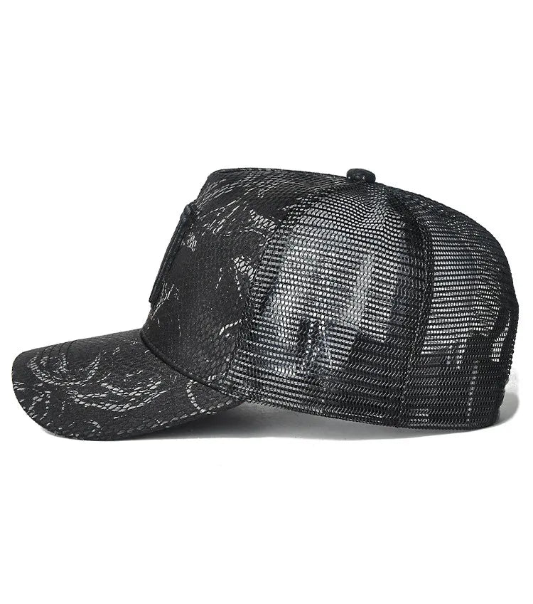 High top hat, mesh men's baseball cap, summer sun protection, breathable outdoor truck cap, men's
