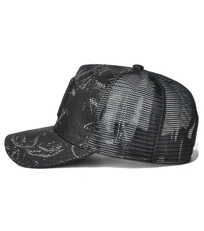 High top hat, mesh men's baseball cap, summer sun protection, breathable outdoor truck cap, men's