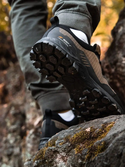Baasploa Men's New Hiking Shoes Outdoor Waterproof Wear-Resistant Non-Slip Sneakers Male Casual Lightweight Lace-Up Walking Shoes