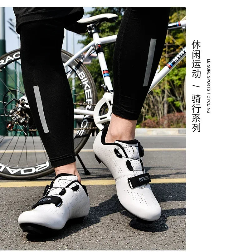 Professional New Sneakers Men Ultralight Double Buckles Cycling Shoes MTB Luminous Road Bike Shoes