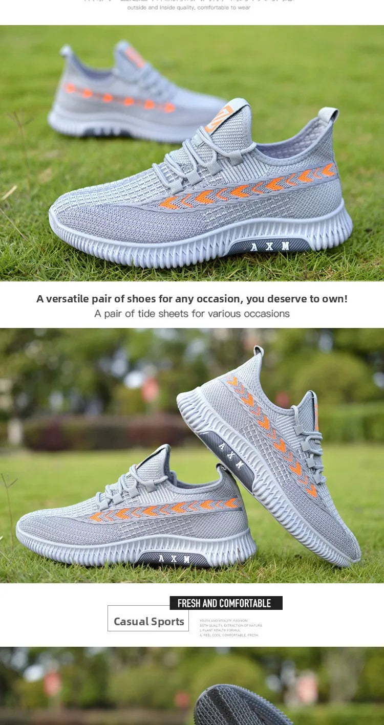 New Summer Men's Shoe Versatile Coconut Shoe Breathable Thin Mesh Casual Slip-On Sports Shoe Comfortable Low Cut round Toe