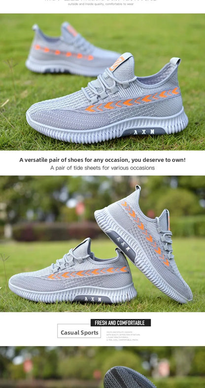 New Summer Men's Shoe Versatile Coconut Shoe Breathable Thin Mesh Casual Slip-On Sports Shoe Comfortable Low Cut round Toe