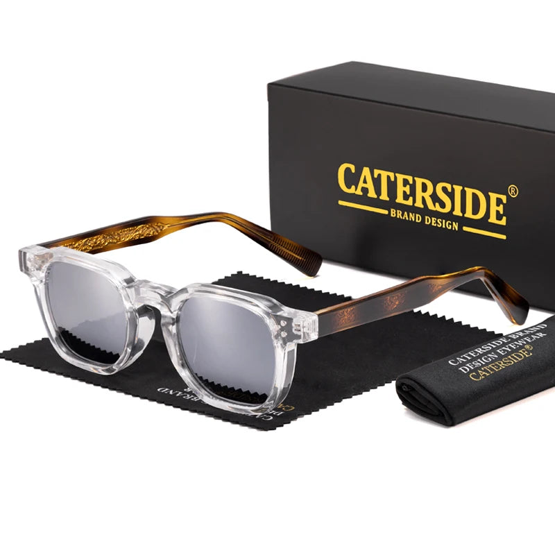 CATERSIDE Fashion Mirror Men Polarized Sunglasses Luxury Core Insert Leg Design Sun Glasses Women Party Outdoor Travel Glasses