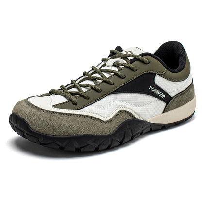 HOBIBEAR Wide Width Hiking Shoes Unisex Trekking Trail Running Sneakers Retro Non-Slip Lace-Up Walking Shoes