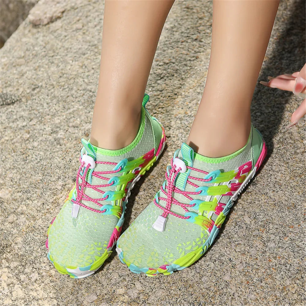 Men Women Water shoes Upstream Wading Swimming Barefoot Five Fingers Aqua Shoes Colorful Beach Seaside Light Unisex Sneakers New