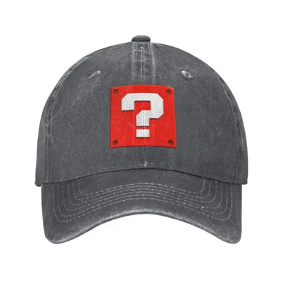 Casquette de baseball personnalisée, style Cartoom, avec motif « Question Block », pour femmes et hommes, ajustable, unisexe, en coton, style « Dad Hat », casquettes Snapback performantes