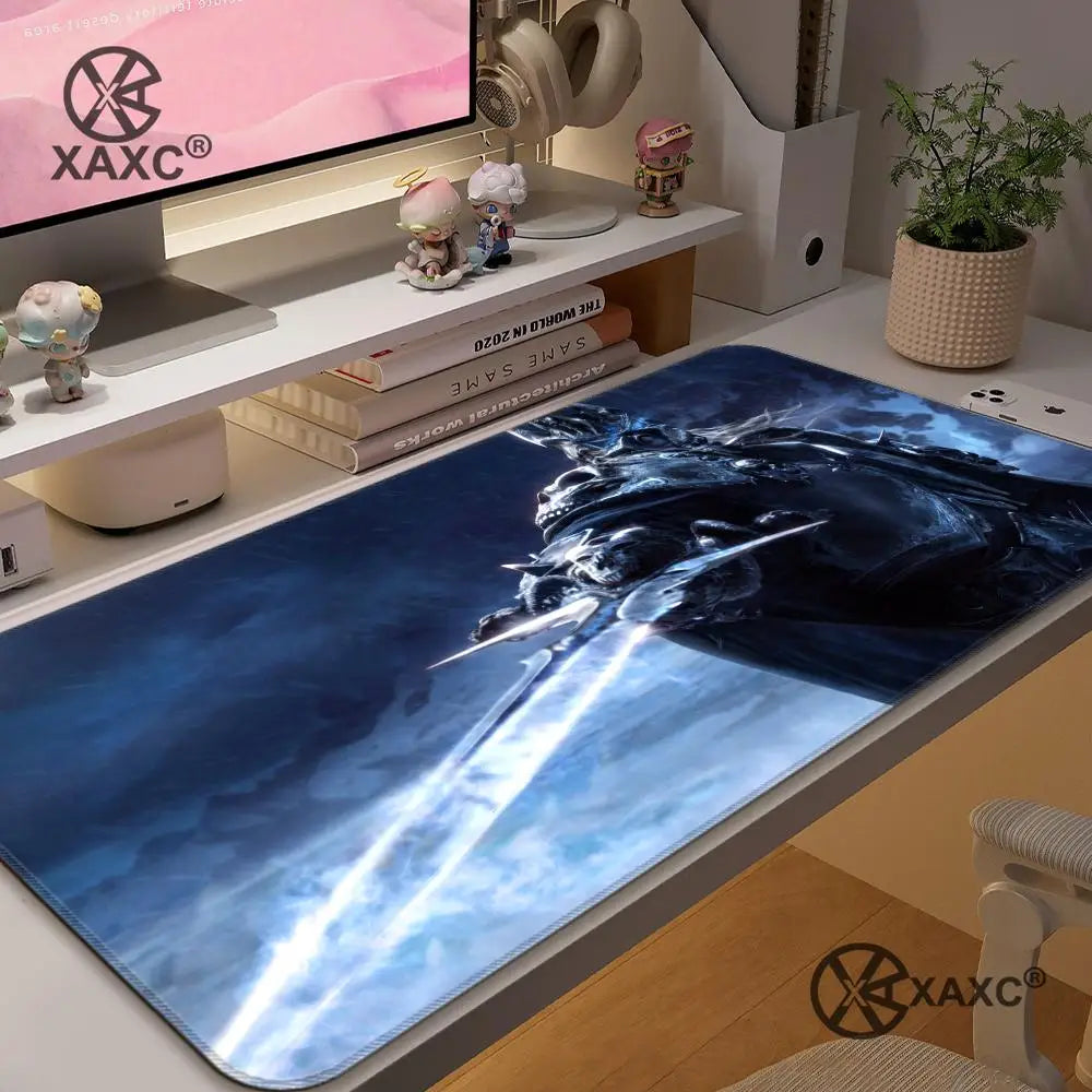 Lich King World Of Warcraft XAXC podloga za miša, velika podloga za tipkovnicu i miš za radni stol, neklizajuća gumena gaming podloga za miša, podloga za miš za prijenosno računalo