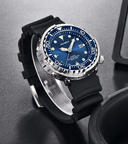 FOXBOX  Top Brand Fashion Diver Watch Men 50ATM Waterproof Date Clock Sport Watches Mens Quartz Wristwatch Relogio Masculino