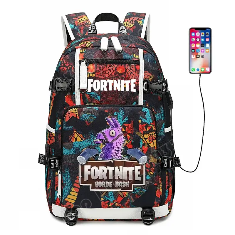 Fortnite-Print-Schülerrucksack für Jungen und Mädchen, Schulrucksack mit großem Fassungsvermögen, wasserdicht, leicht und strapazierfähig, Geburtstagsgeschenk