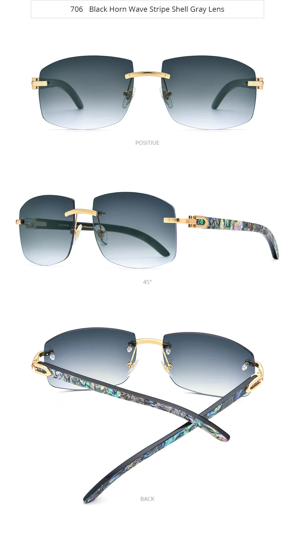 HEPIDEM Buffalo Horn Glasses Men Famous Brand Design Rimless Sunglasses Women Luxury Eyewear Horn-Rim Frameless Buffs Eyeglasses