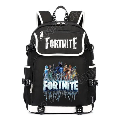 Fortnites Large Capacity Backpack Casual Shoulder Bag with USB Port Unisex Anime Students Schoolbag New Stylish Stationery Gift