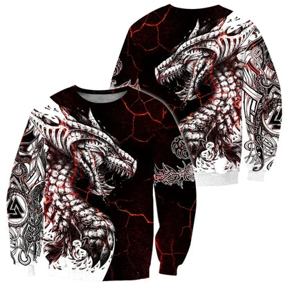 Black & White Tattoo Dragon 3D Printed Men Hoodies Sweatshirt Unisex Streetwear Zipper Pullover Casual Jacket Tracksuits KJ0192