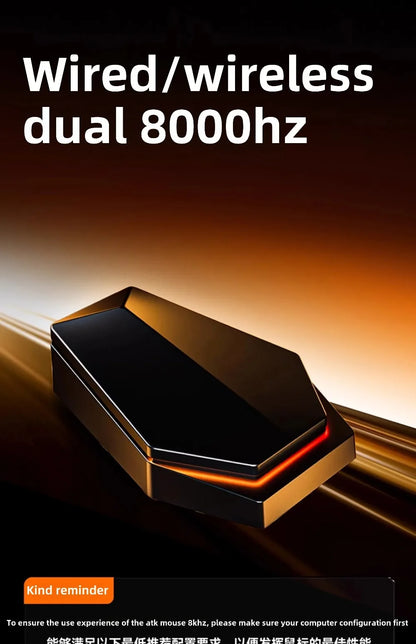 Bezprzewodowa mysz gamingowa Bluetooth ATK Dragonfly A9, ergonomiczna konstrukcja, szybka reakcja, PAW3950 Ultra, 800mAh, lekka, 8KHz, e-sportowa