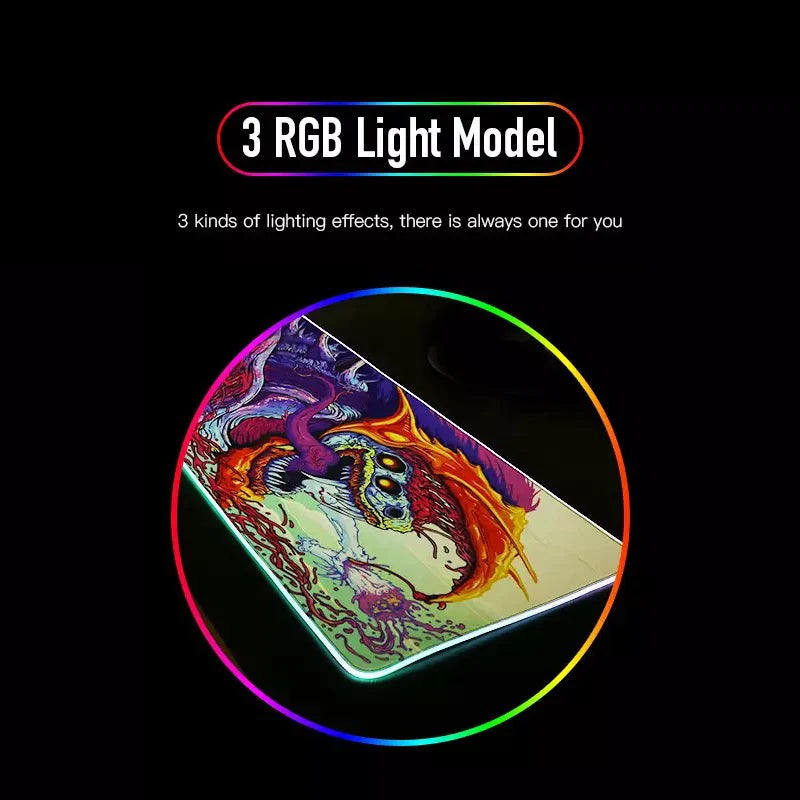 Game F-Fortnite Survival Battle Mouse Pad RGB LED Light Non-Slip Rubber Base Waterproof Office PC Home Desk-Mat USB Large Game