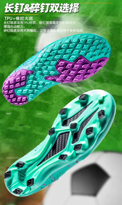 Oversized Football Boots For Youth & Children, Comfy Flexible Design, Stable Anti-slip Performance For Outdoor Field Sports
