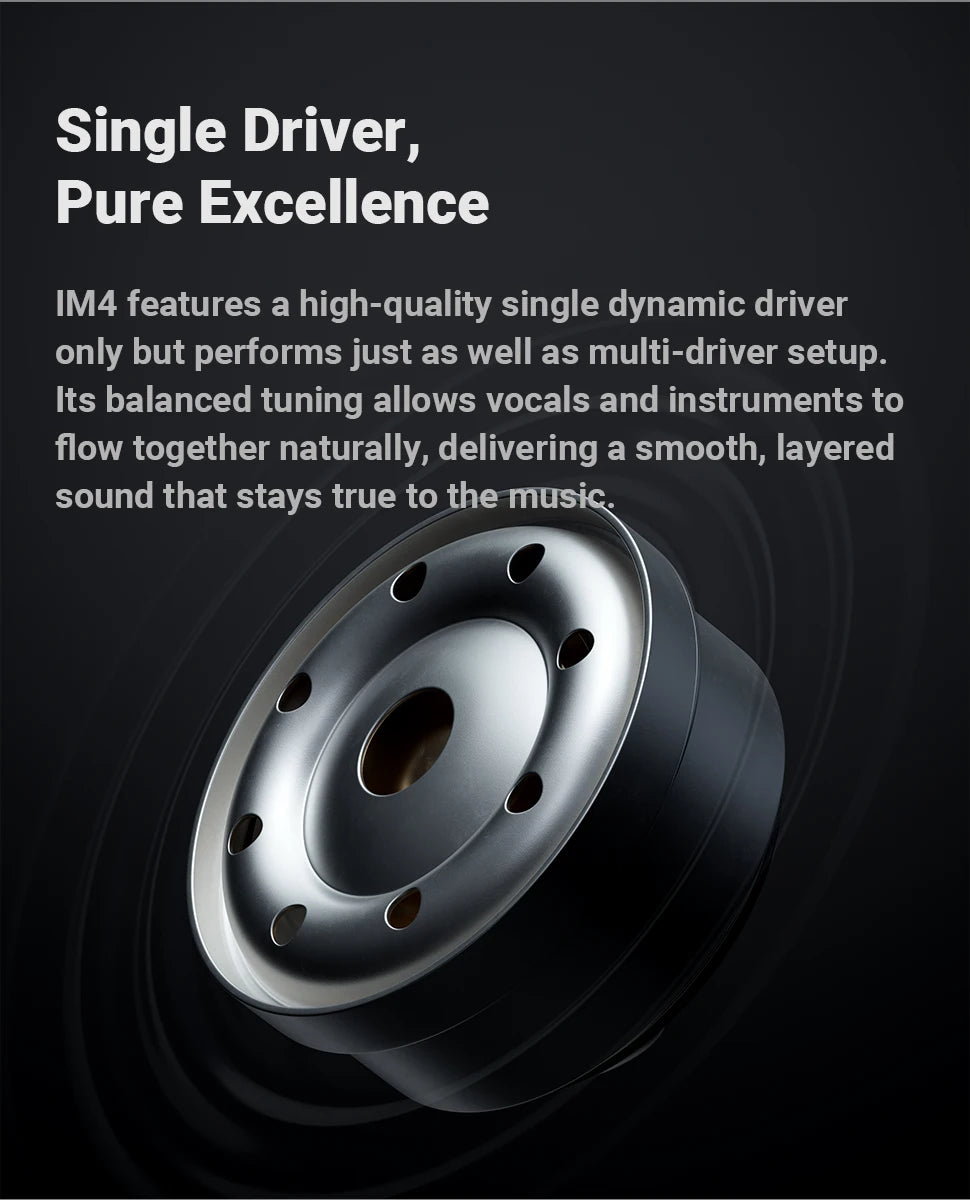 Fosi Audio IM4 HiFi Wired Earphones Open-Back Dynamic Driver IEM Headphones for Music Monitoring, Gaming & Professional Audio
