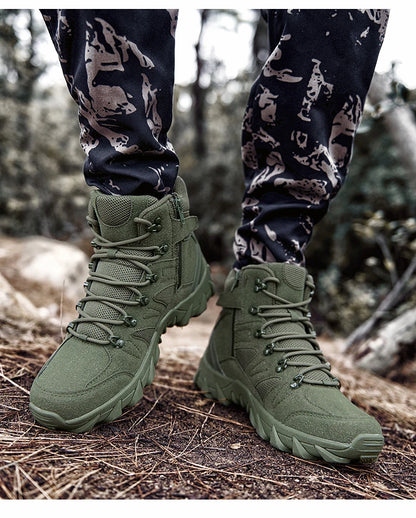 Botas Táticas de Combate Melhoradas para Homem, Calçado Outdoor de Treino, Campismo, Antidesgaste, Resposta Rápida, Caminhada, Pesca e Caça