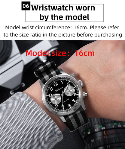 ADDIESDIVE 2025 Novo Relógio Masculino Panda Eye Retro de Luxo VK64 Quartz, Cronógrafo Desportivo para Homem, 100M Impermeável, Luminoso
