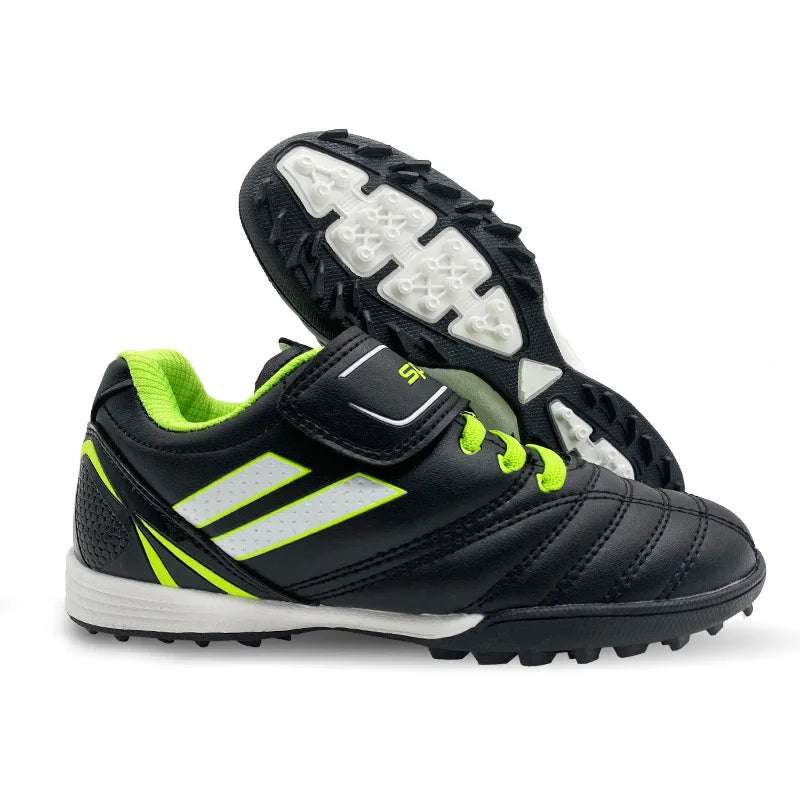 Boys' and Girls' TF Children's Football Shoes Hook and Loop Football Boots No Spikes Lacrosse Beginner Cricket Shoes Baseball Shoes