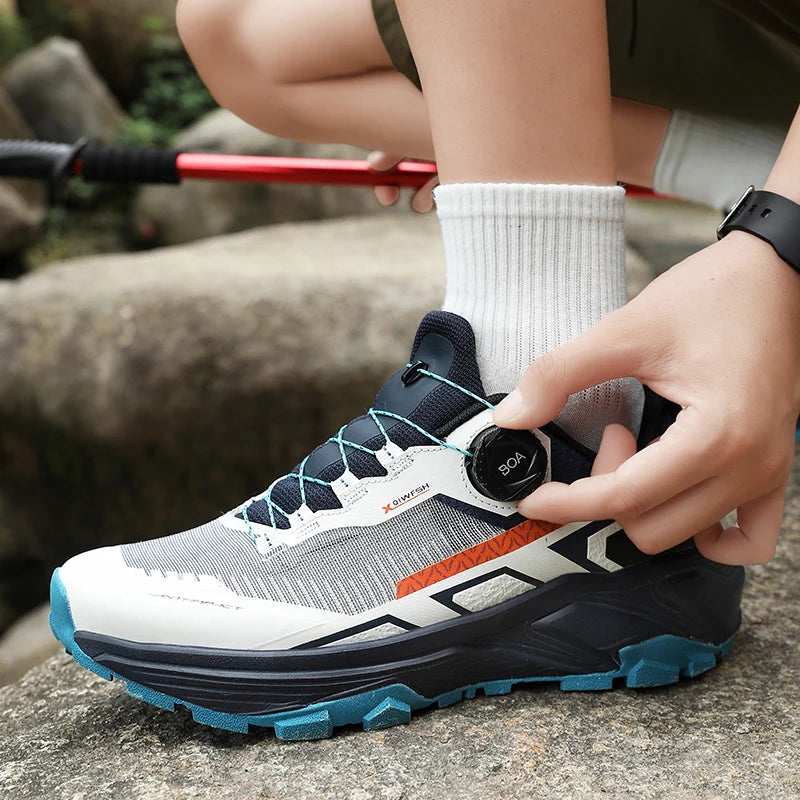 Spring & Summer Men's Running Shoes  Outdoor Hiking,Wear-Resistant Trail Shoes with BOA Closure,Breathable Sports & Casual Style
