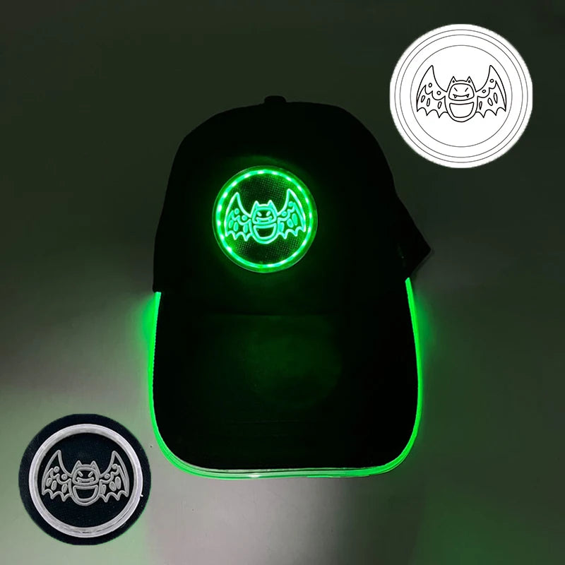 Fashion Glowing Baseball Cap LED Light Up Hiphop Hat Bar Club Props Fluorescent Hat Men Women DJ Dance Supplies Costume