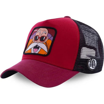 Dragon Ball Buu Goku Cap Ljetna muška kapa s ravnim vrhom i šiljastim obodom, s vezenim uzorkom, hip-hop stil, sunčana vizira, podesiva trucker mrežasta kapa