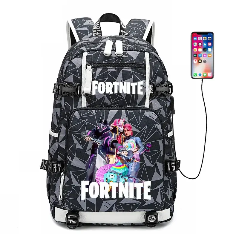 Fortnite-Print-Schülerrucksack für Jungen und Mädchen, Schulrucksack mit großem Fassungsvermögen, wasserdicht, leicht und strapazierfähig, Geburtstagsgeschenk