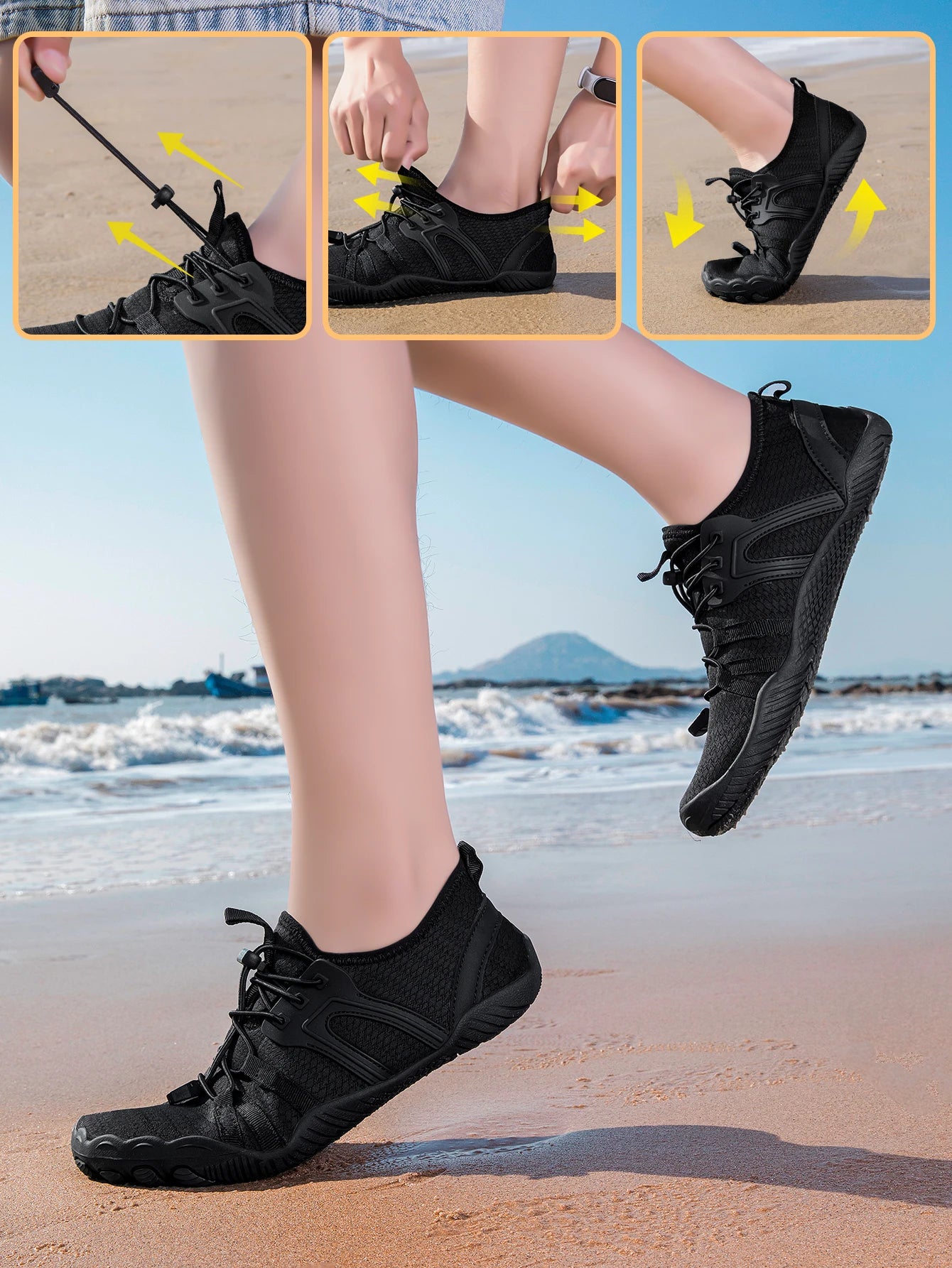 Summer Unisex Swimming Shoes Outdoor Beach Sandals Water Sports Five-Finger Upstream Shoes Quick-Drying And Non-Slip