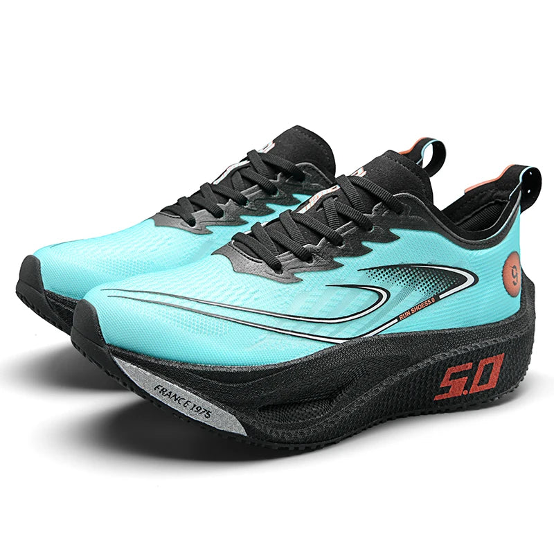FourSeasons Men's Sports Sneakers CarbonPlate Running Shoe，Breathable Marathon Racing Comfortable Athletics Training Shoes Walki