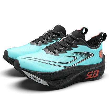 FourSeasons Men's Sports Sneakers CarbonPlate Running Shoe，Breathable Marathon Racing Comfortable Athletics Training Shoes Walki
