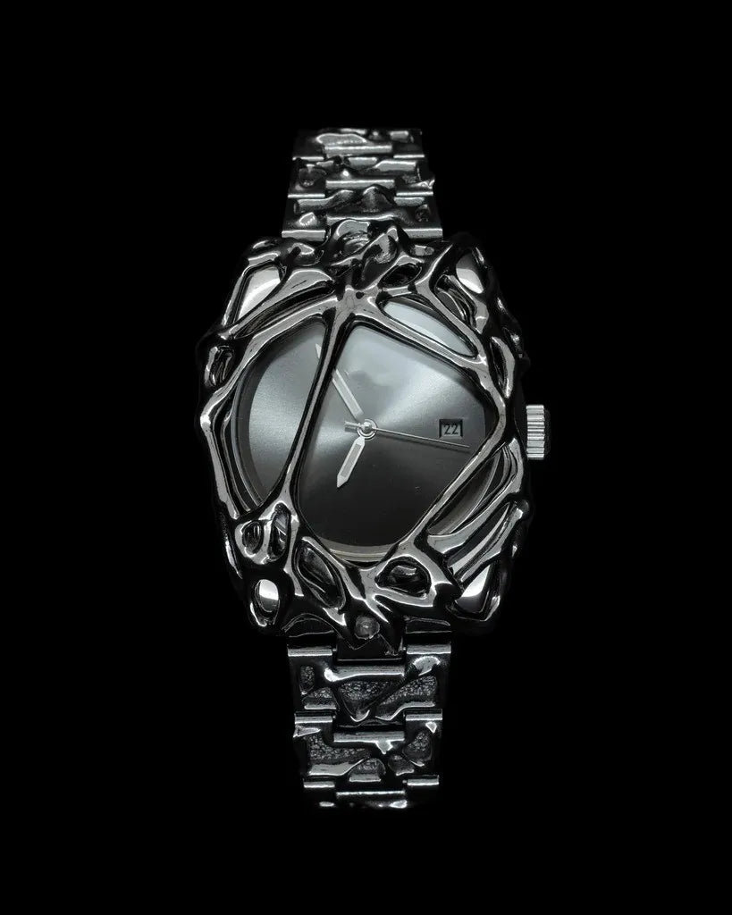 Unique Minimalism Men's Watches Irregular Dial Design Fashion Casual Street Punk Gothic Y2k Wristwatch for Men Black Color Gift