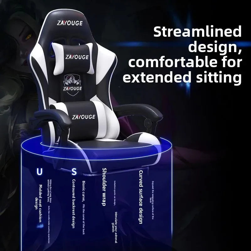 Ergonomic Gaming Chair for Home Office Long Hours Streamers Adjustable Reclining Lightweight Durability