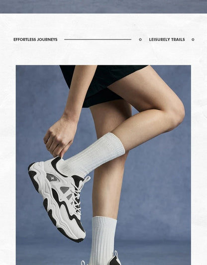 Xtep casual shoes 2025 spring and summer lightweight sports shoes with thick sole, fashionable street style sneakers 875319320004