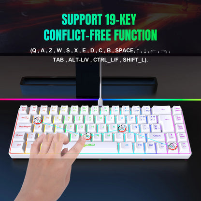 Hot Sale! 69-Key RGB Backlit Wired Gaming Keyboard, 68% Compact Design, A Must-Have Gadget for Office Workers and Gamers