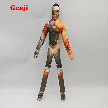 Pelúcia figura de anime e jogo Overwatch D.Va / Doomfist / Genji / Widowmaker, 26cm, corpo flexível com arame, várias posturas