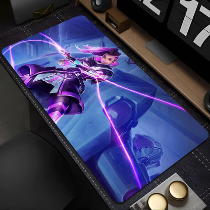 Tapete de Rato PC Overwatch Sombra Sexy Roxo Kawaii Menina Anime para Portátil e Teclado, Acessório Gaming para Secretária Gamer