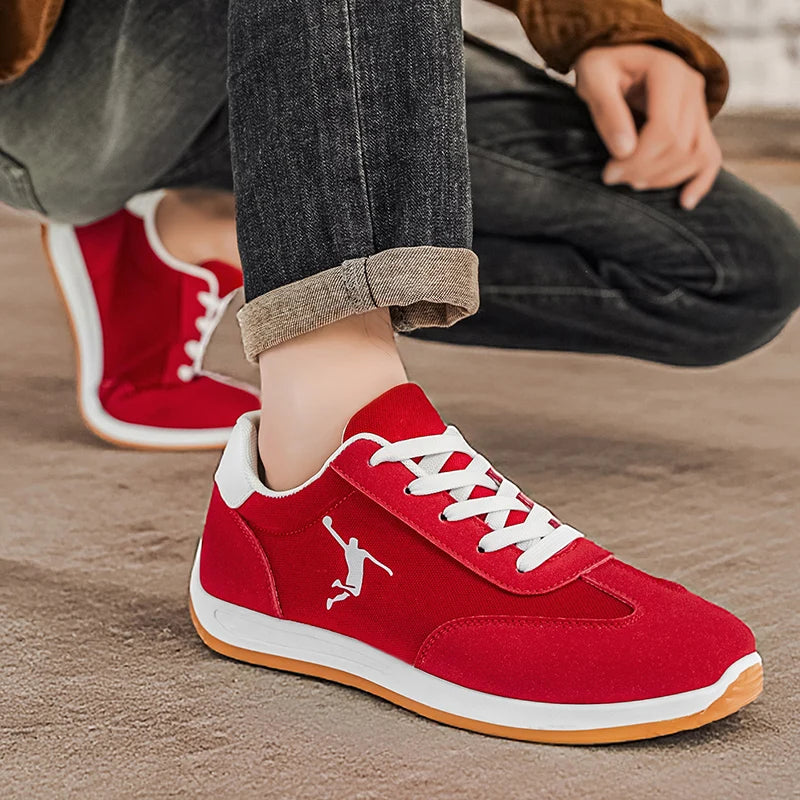 Men's Shoes, Spring and Autumn Trendy Shoes, New Cross-Border Models, White, Black, Red Sneakers, Soft-Soled Breathable Men's Low-Top Versatile Casual Shoes