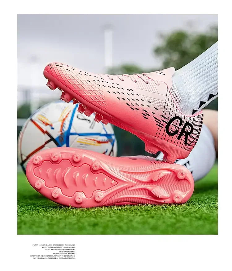 Low-Cut Football Cleats with Long TF Studs, Wear-Resistant and Flexible, Suitable for Outdoor Field Sports