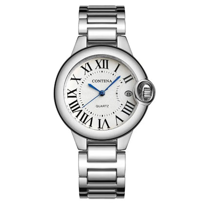 New Brand Luxury Stainless Steel Men and Women Luxury Atmosphere Quartz Watches Fashion Blue Balloon Women Date Watch Suit