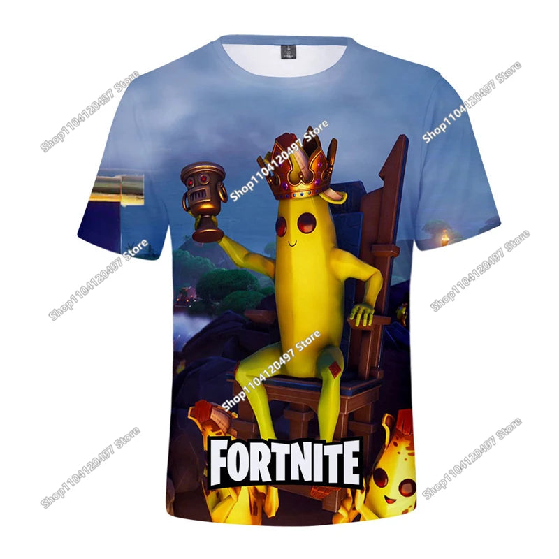Fortnite T-Shirt Men Shoot Game Battle Hero T-shirt Victory Royale Clothing Young Children T-shirts for Boys Girls Ages 2-14