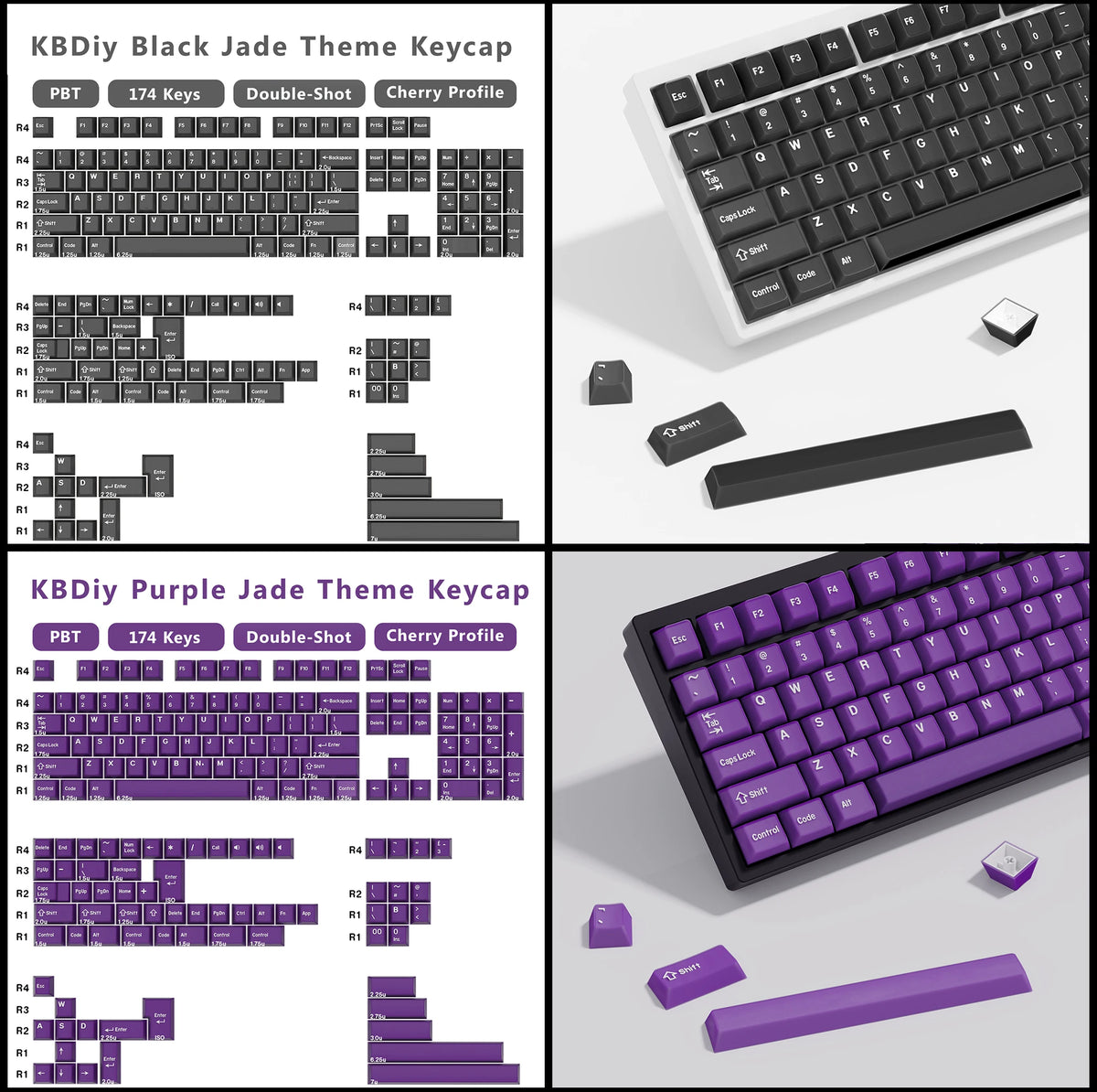 KBDiy GMK MarrsGreen Keycap teclas ISO de PBT double shot con perfil Cherry para kit DIY de teclado mecánico gamer Gaming Point KeyCap