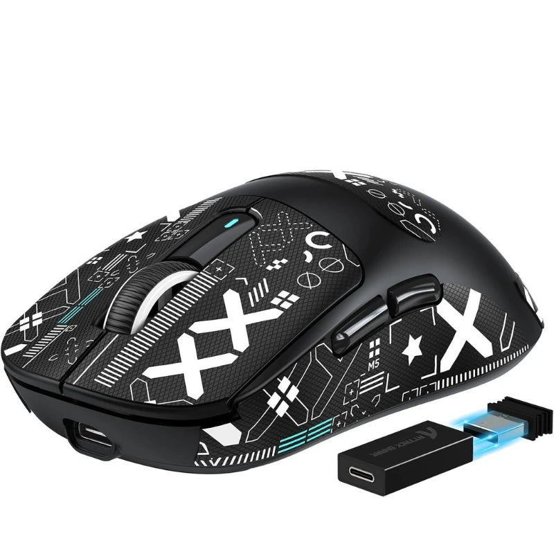 Rato Gaming Sem Fios Bluetooth Attack Shark X3Pro PixArt PAW3395 26000dpi, Rato Ótico com Ligação Tri-Mode e Macros para Gaming