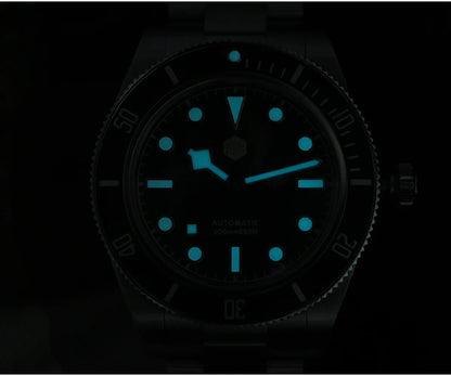 San Martin 40mm Retro Luxury Diver Watch NH35 Automatic Mechanical Watches for Men with Sapphire 200m Waterproof Luminous SN0008