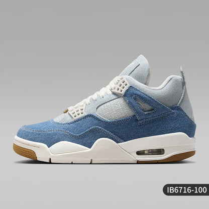 Nike genuine JORDAN women's air cushion shock-absorbing mid top denim basketball shoes IB6716-100