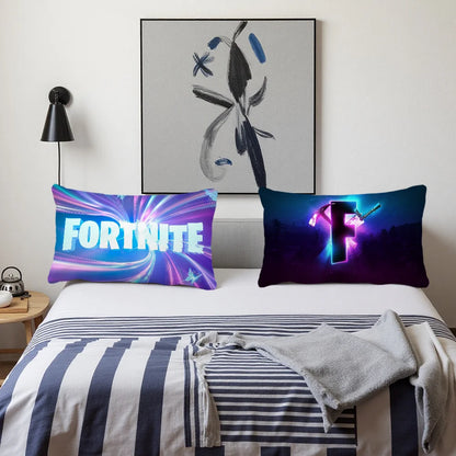 Capa de almofada retangular com logótipo do jogo F-FORTNITE — fronha estampada para cabeceira, sofá, quarto e decoração de casa