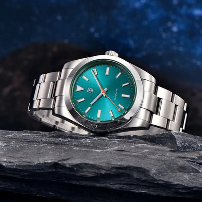 PAGANI DESIGN 2026 New Green Glass Men's Mechanical Watches Automatic Watch Men AR Sapphire crystal Stainless steel Wristwatch