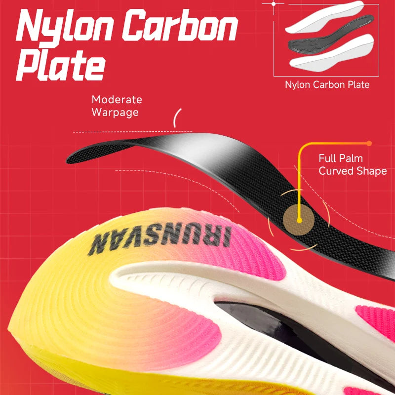 IRUNSVAN Rehuo 1.0 Full Length Carbon Plate Running Shoes  Marathon Ultra Lightweight Men's  24028