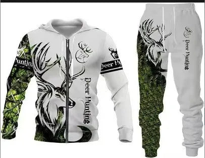 Produit gaming premium Fraquane, New 3D printed long sleeved hooded sweatshirt set for spring and autumn men's sportswear zipper sweatshirt, équipement gamer